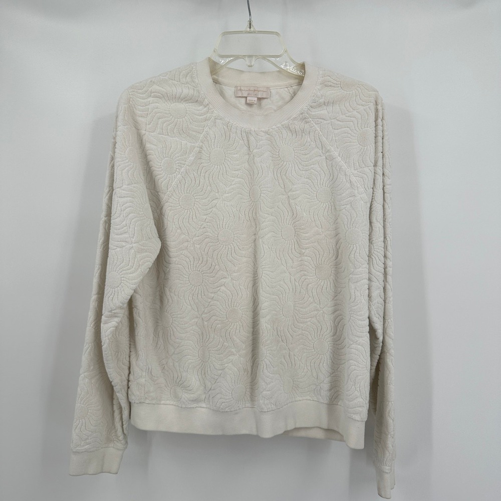 Spiritual Gangster Sunburst Jacquard Sweatshirt Size M Textured Minimalist